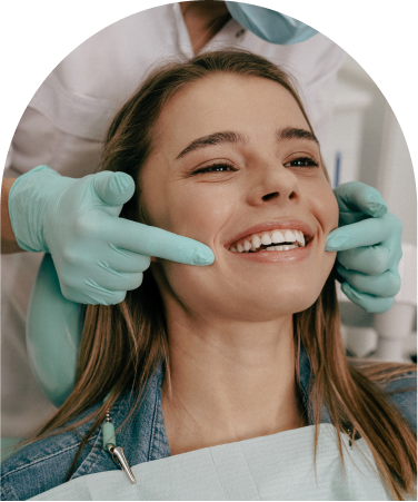 Smiling dental patient